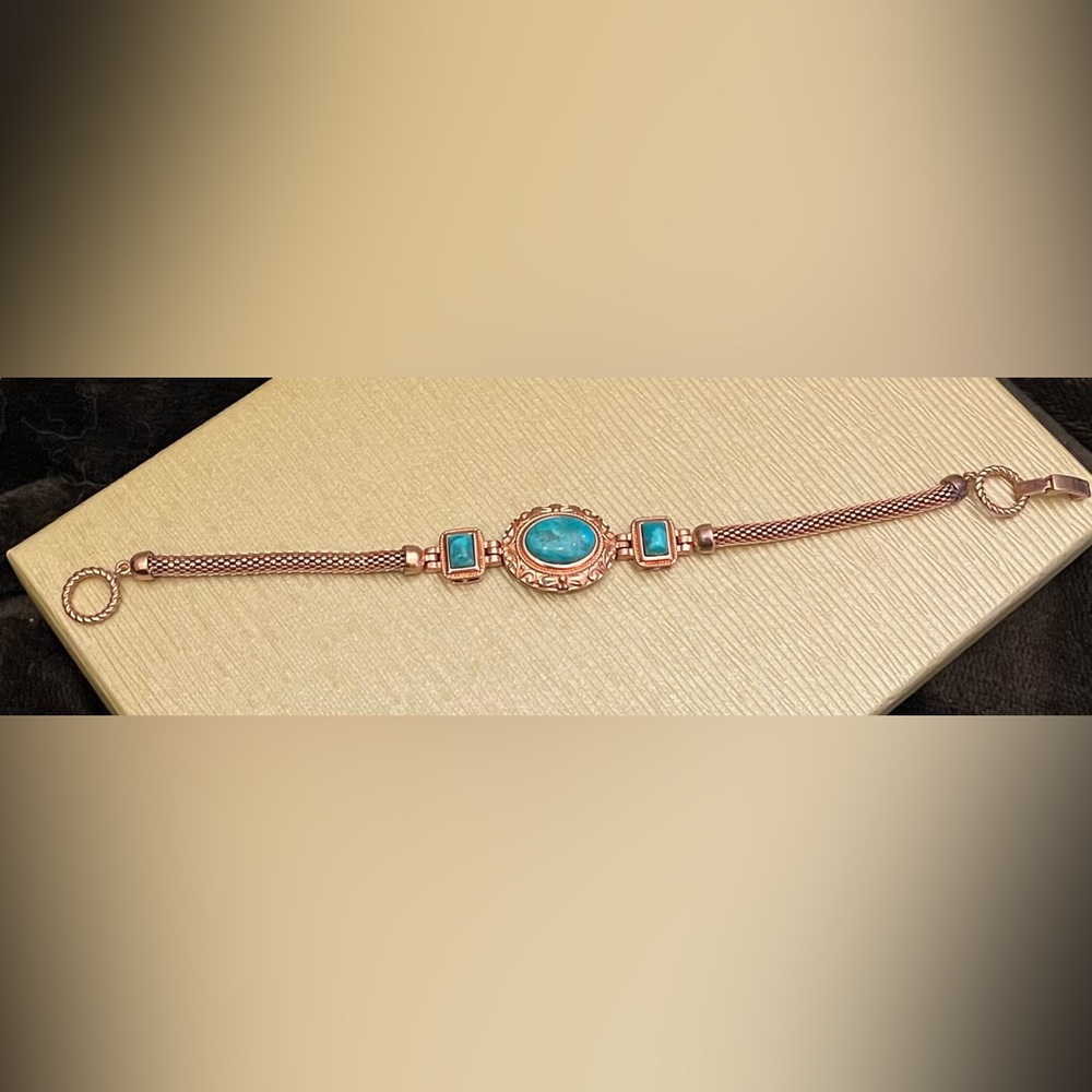 JTV Turquoise and Rose Gold Bracelet